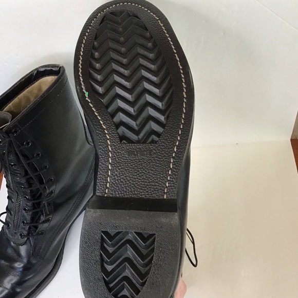 ADDISON SHOE COMPANY Men\'s VINTAGE 1975 Black Leather Combat Boots 9.5 EE main image 5